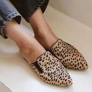 NWT Jenni Kayne Pony Hair Mules- Leopard Print